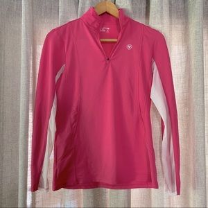 ariat pink quarter zip long sleeve